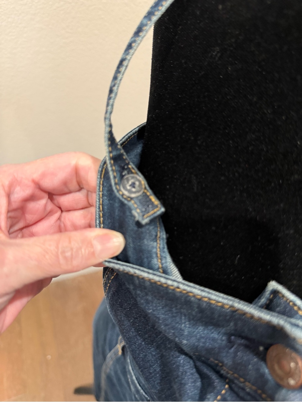 Levi's Dark Blue Denim Strapless Button-Front Dress Removable Straps - Picture 5 of 14